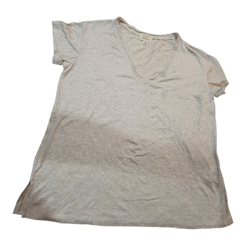 Project Social T‎ Womens Short Sleeve Top In Heathered White Size Small